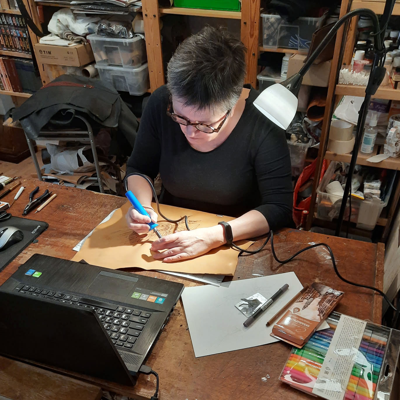 The artist at work